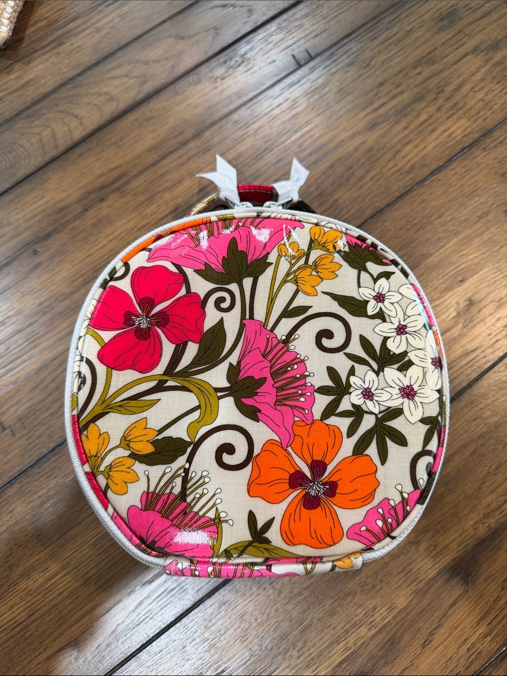 Vera Bradley retired tea garden Cosmetic Case in Pink Orange Yellow Green